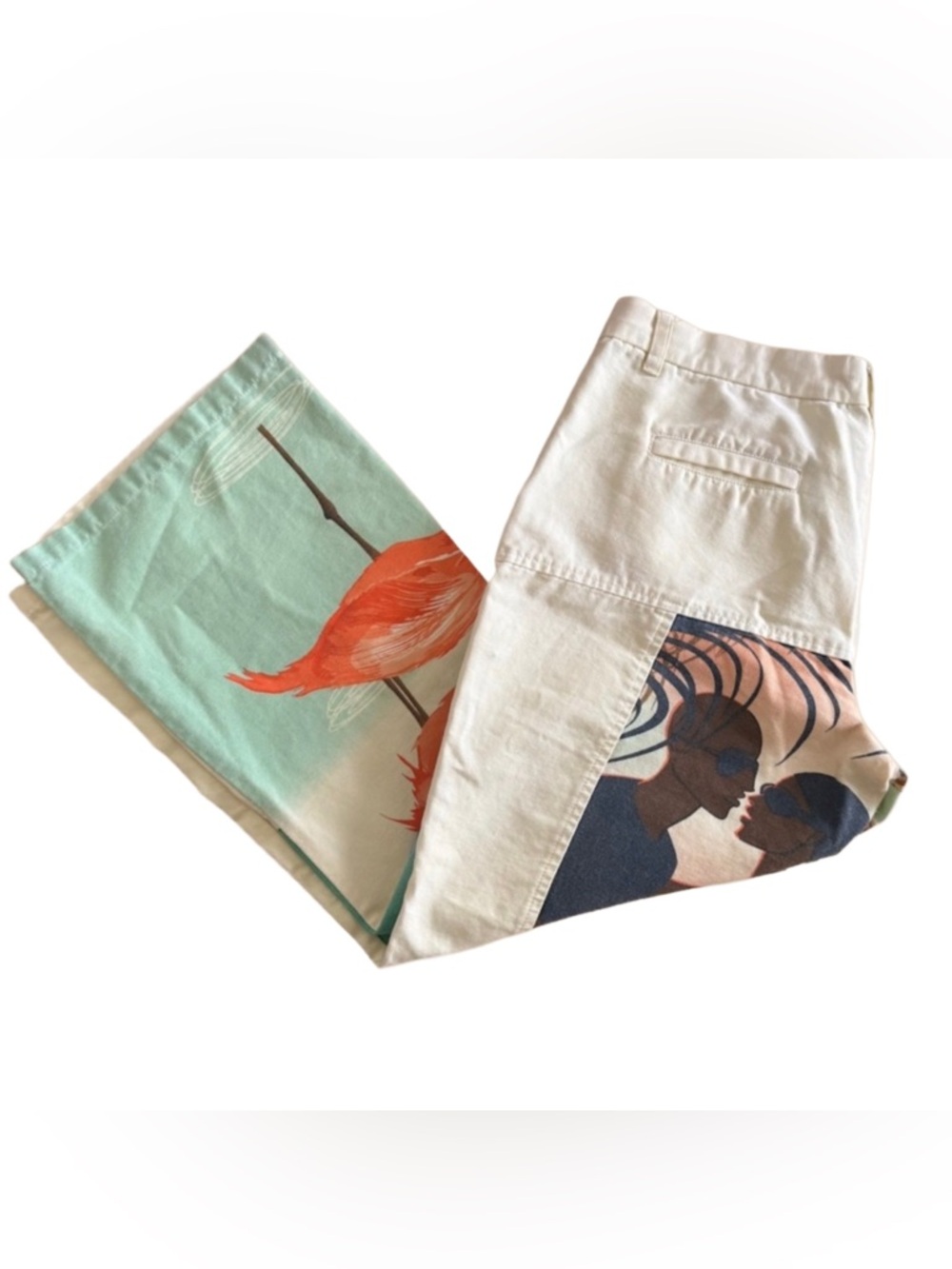 Y2K Euro Custo Barcelona Cotton Flare Capri Pants